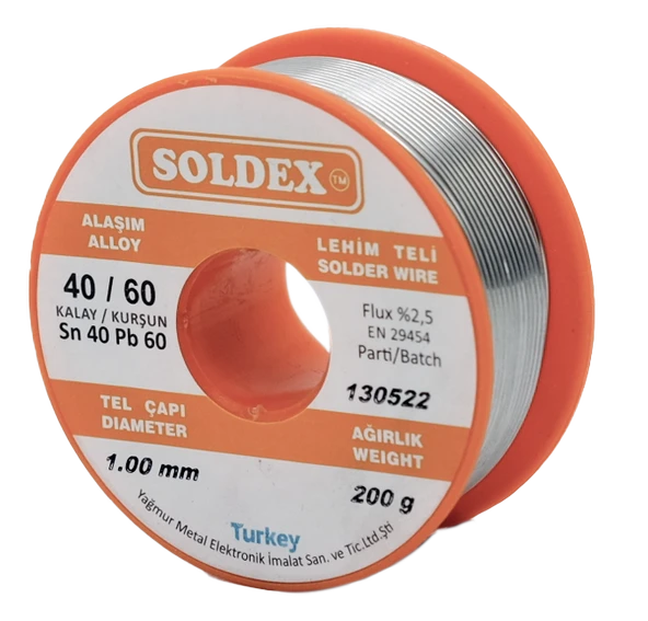 Soldex 1mm Sn60 Pb40 Lehim Teli 200gr