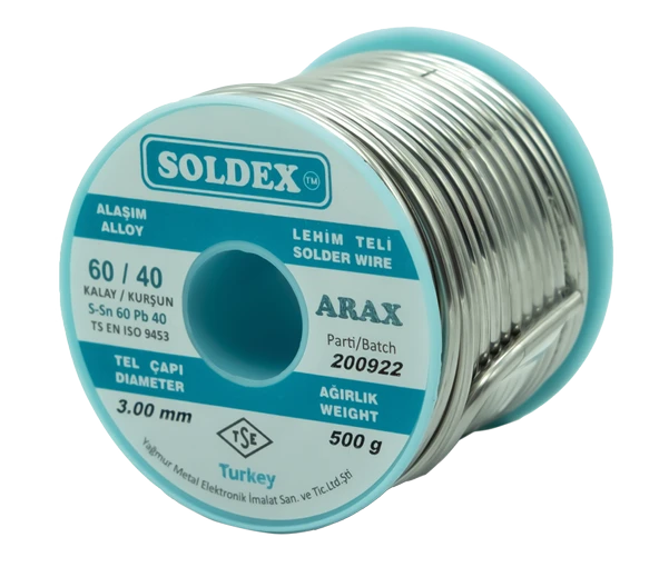 Soldex 3.00mm 500gr Sn60 Pb40 Arax Lehim Teli - Resim 2