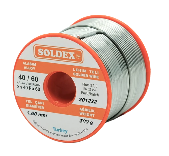 Soldex 1.60mm  Sn40 Pb60 Lehim Teli 500gr