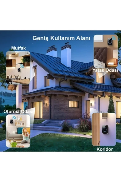 Kablosuz Kapı Zili 2 Buton + 1 Zil Ledli Uzaktan Kumandalı Işıklı Kapı Zili Yüksek Sesli 300mt Uzun Mesafeli - 6