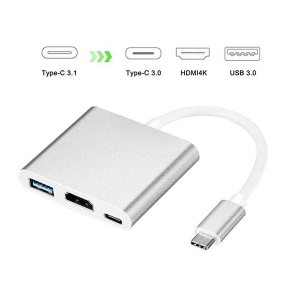 <![CDATA[CODEGEN CDG-CNV39 0.15metre TYPE-C -HDMI_USB 3.0_TYPE-C Çevirici Adaptör Gümüş 1080p]]>