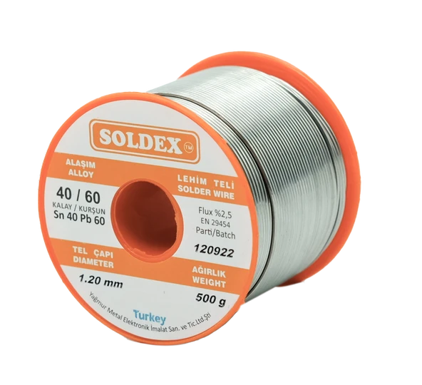Soldex 1.20mm Lehim Teli Sn40 Pb60 500 gr.