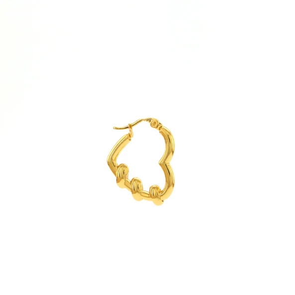 Çelik Küpe Altın Kaplama Kadın Kalpli Model UNK-803 - Resim 3