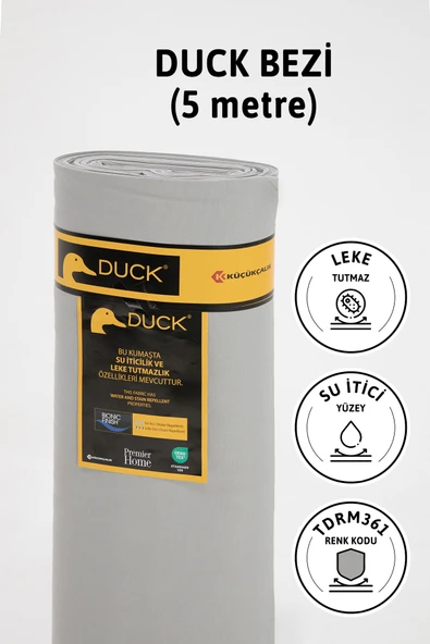 Premier Metrelik Duck Keten Kumaş Su İtici Bez 5 Metre TDRM361 - Gri