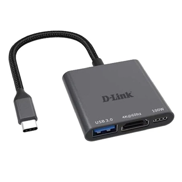 <![CDATA[D-LINK DUB-C103 0.15metre TYPE-C - HDMI_USB 3.0 Çevirici Adaptör Gold 4K-60Hz/100W]]>