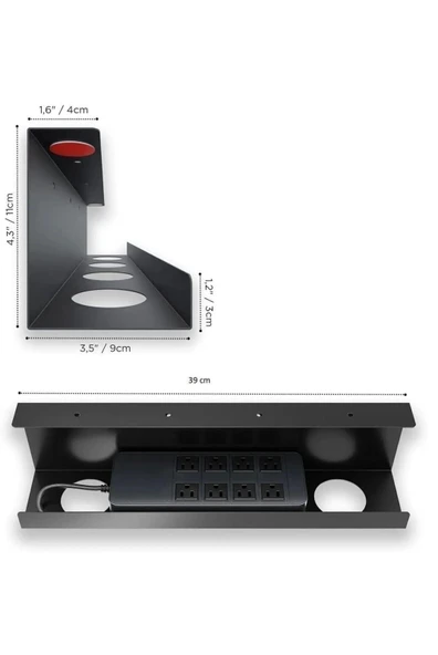 Masalara Uygun Kablo Yönetim Rafı Masa Altı Kablo Yönetim Tepsisi Masa Altı Kablo Düzenleyicisi - 4