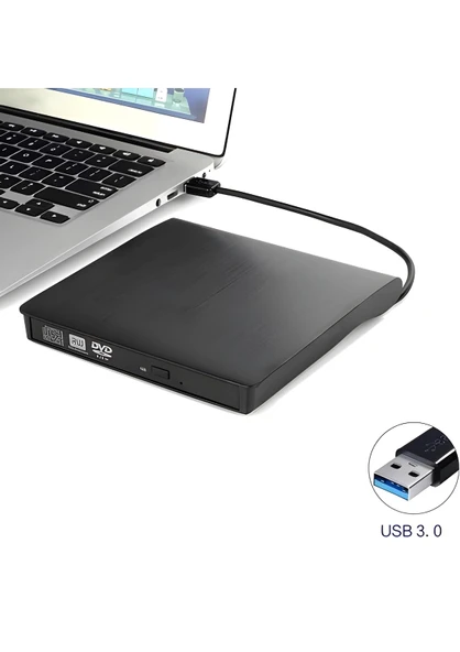 ANAWAY SHOPPİNG Harici USB 3.0 Taşınabilir CD DVD Yazıcı Okuyucu Windows Mac Dizüstü Masaüstü Bilgisayar