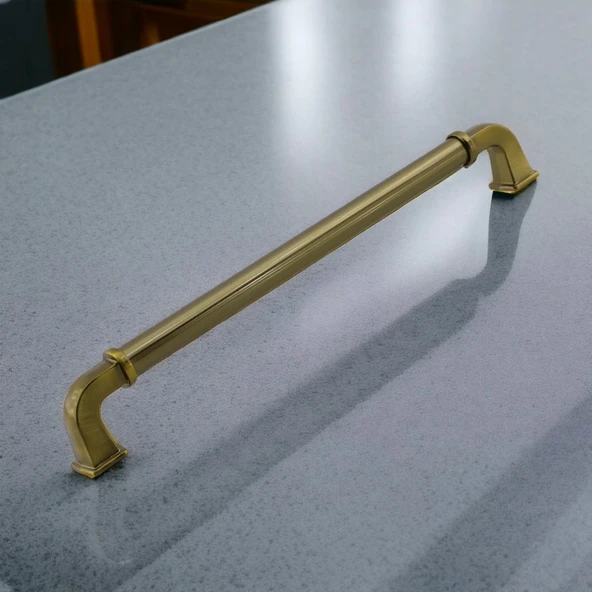 Alfa Metal Antik Sarı Kulp 224 mm Mobilya Çekmece Mutfak Dolabı Dolap Kapak Kulpları Kulb Kulpu - Resim 5