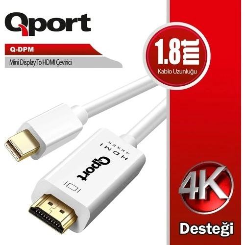 <![CDATA[QPORT Q-DPM 1.8metre mDP-HDMI Kablo]]>