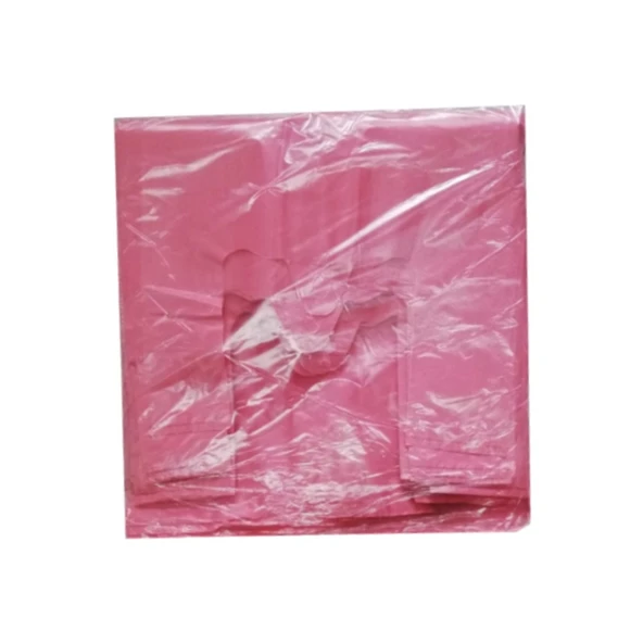 Kalın Kırmızı Poşet Büyük Boy 1 Kg Hışır Atlet Poşet Market Manav Poşeti Çöp Poşeti - 2