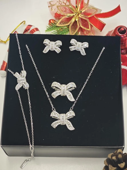 SilverPoint Fiyonk Figürlü Zirkon Taşlı Set