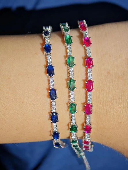 SilverPoint Renkli Zirkon Taşlı Bileklik - Resim 2