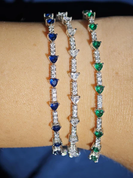 SilverPoint Renkli Zirkon Taşlı Bileklik - Resim 2