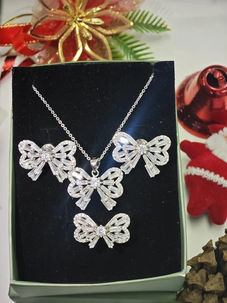 SilverPoint Fiyonk Figürlü Zirkon Taşlı Set