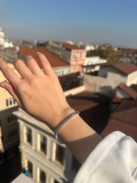 SilverPoint Renkli Taşlı Su Yolu Bileklik ürün görseli