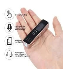 32 Gb Dijital Ekranlı Ses Kaydedici Kulaklıklı Mini Ses Kayıt Cihazı Kristal Mikrofonlu KB60 - Resim 2