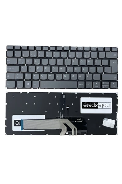Lenovo ile Uyumlu Ideapad Yoga 530-14IKB Type 81FQ Klavye Işıklı Füme TR Sağ Üst Tuş Versiyon 1