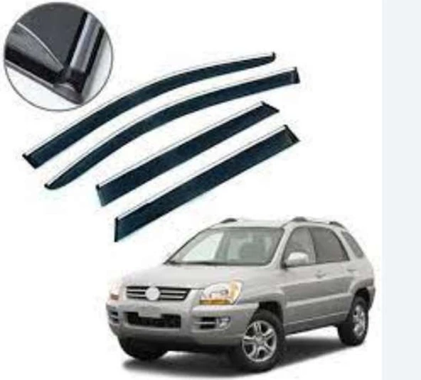 Kia Sportage Uyumlu 2003 2009 Kromlu Cam Rüzgarlığı İthal