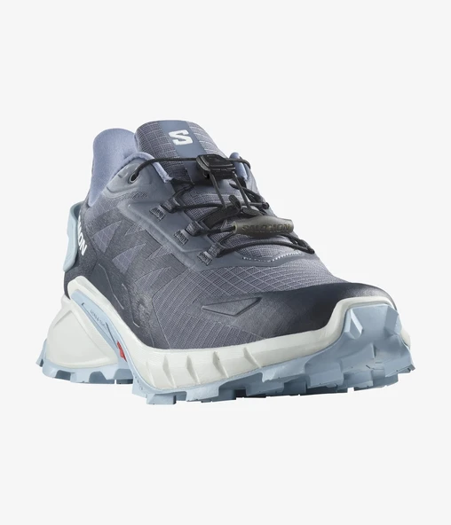 Salomon Supercross 4 Kadın Koşu Ayakkabısı - Grisaille/White/Cashmere Blue - Resim 3
