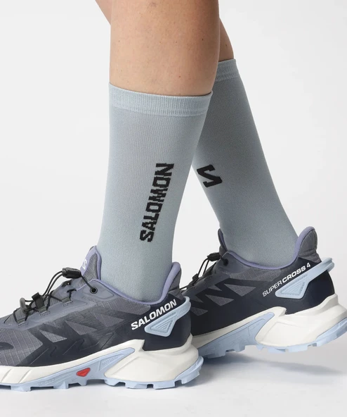Salomon Supercross 4 Kadın Koşu Ayakkabısı - Grisaille/White/Cashmere Blue - Resim 7
