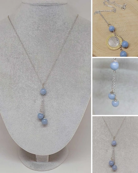 Angelit Taşı Zincirli Kolye (36020) ürün görseli