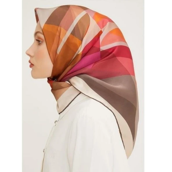 Armine E23YA8901D0405 Dj Saf İpek Eşarp 8901D (T)  (Nostalji Twill) - Resim 3