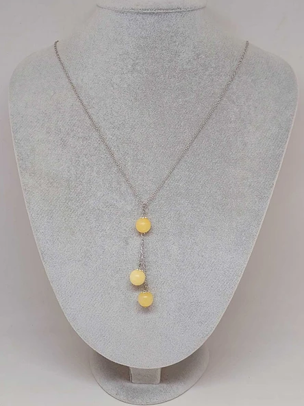 Kalsit Taşı Zincirli Kolye (11548) - Resim 2