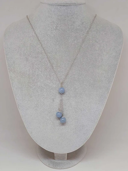 Angelit Taşı Zincirli Kolye (36020) - Resim 2