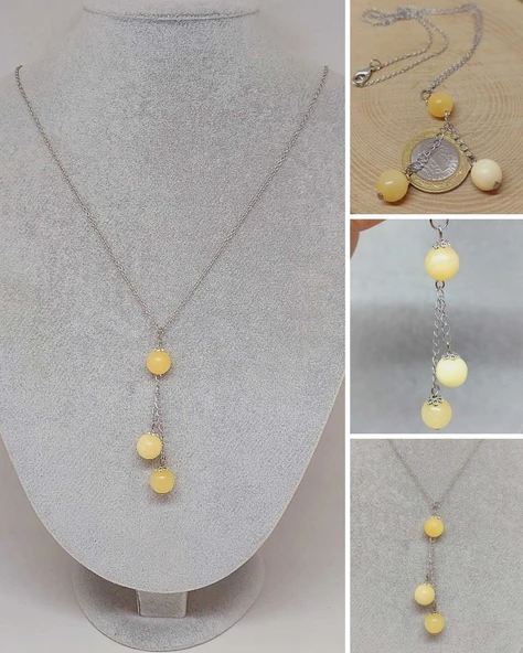 Kalsit Taşı Zincirli Kolye (11548) ürün görseli