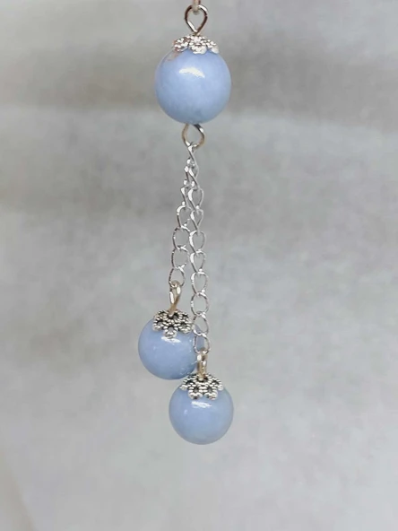 Angelit Taşı Zincirli Kolye (36020) - Resim 4