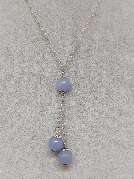 Angelit Taşı Zincirli Kolye (36020) - Resim 5