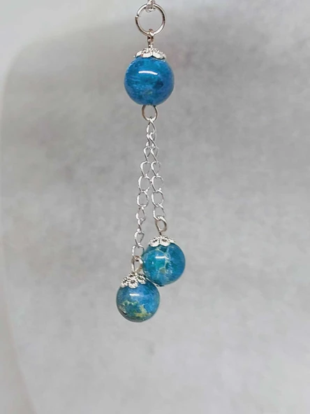 Apatit Taşı Zincirli Kolye (9342) - Resim 4