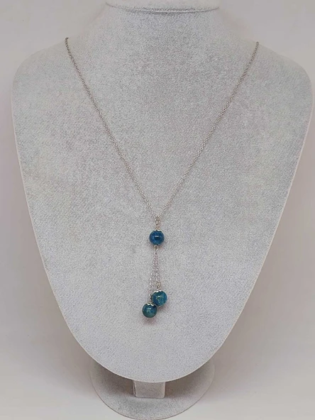 Apatit Taşı Zincirli Kolye (9342) - Resim 2