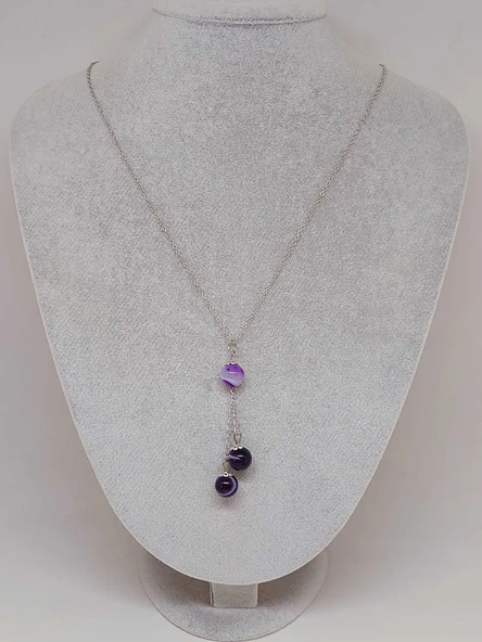 Akik Taşı Zincirli Kolye (23585) - 2