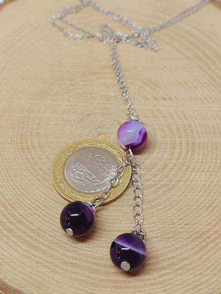 Akik Taşı Zincirli Kolye (23585) - 3