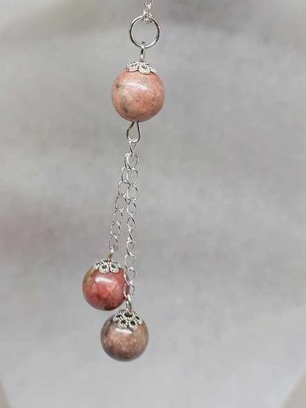 Rodonit Taşı Zincirli Kolye (36030) - Resim 4