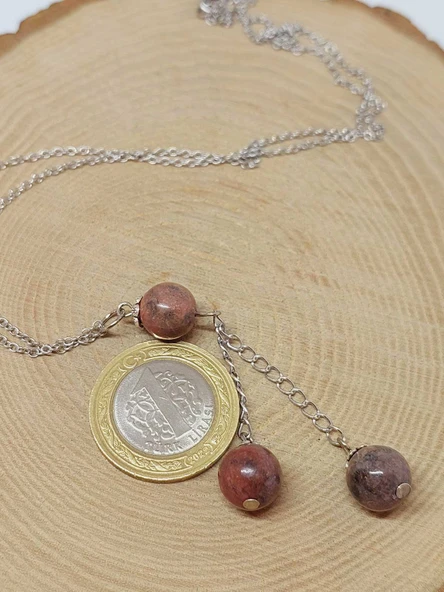 Rodonit Taşı Zincirli Kolye (36030) - Resim 3