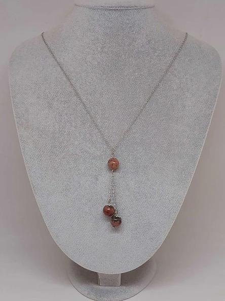 Rodonit Taşı Zincirli Kolye (36030) - Resim 2