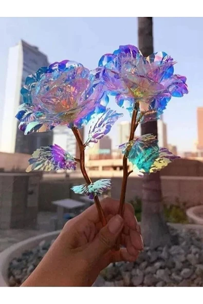 2 adet sonsuzluk gülü galaxy rose kelebek buketi hediye yılbaşı anneler sevgililer günü hediye - 5