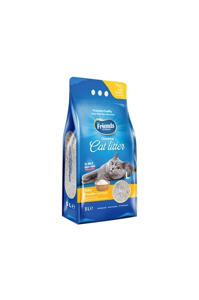 Friends Bebek Pudralı Kedi Kumu 5 Lt