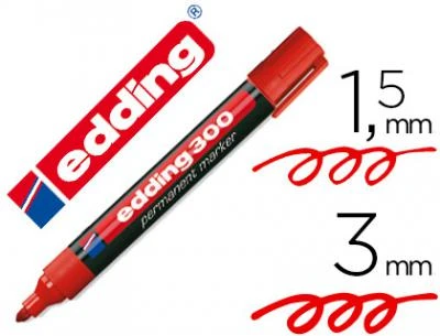 Edding Markör Permanent Yuvarlak Uçlu 1.5-3 MM Kırmızı 300 - 3
