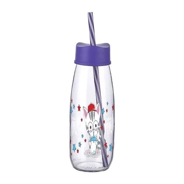 Pipetli Su Ve Süt Şişesi Cam 250 Ml - Mor - 3