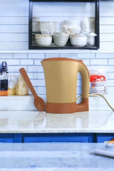 Akkoyunlu home Elektirikli Su Isıtıcı Kettle Kaşıklı Çay ve Kahve Kettle Su Isıtıcı 900 ml 220V - 2