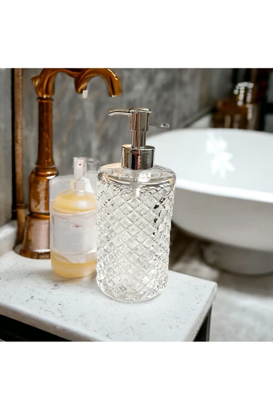Akkoyunlu home Kristal Desen Cam Sıvı El Sabunluk - 5