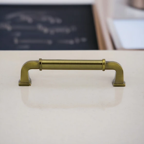 Alfa Metal Antik Sarı Kulp 96 mm Mobilya Çekmece Mutfak Dolabı Dolap Kapak Kulpları Kulb Kulpu - Resim 6