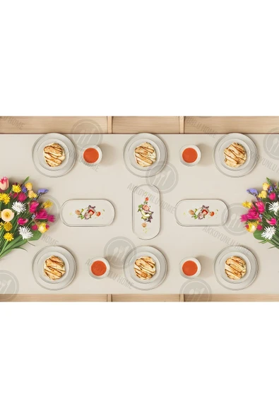 Akkoyunlu home 24 Parça 6 Kişilik Porselen  Yemek Takımı Orjiinal Yaldızlı Lüx Yemek Takımı - 2