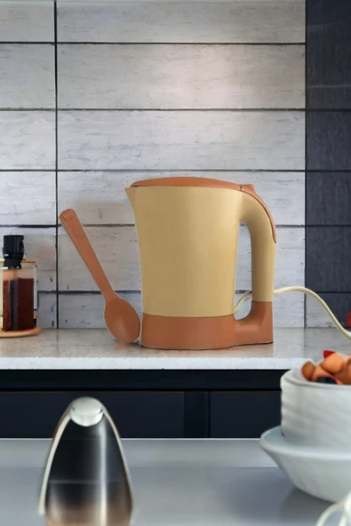 Akkoyunlu home Elektirikli Su Isıtıcı Kettle Kaşıklı Çay ve Kahve Kettle Su Isıtıcı 900 ml 220V - 4