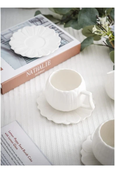 Akkoyunlu home 6 Kişilik Papatya Kahve Fincanı Takımı 90 Ml - 3