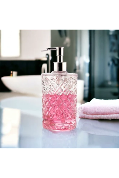 Akkoyunlu home Kristal Desen Cam Sıvı El Sabunluk