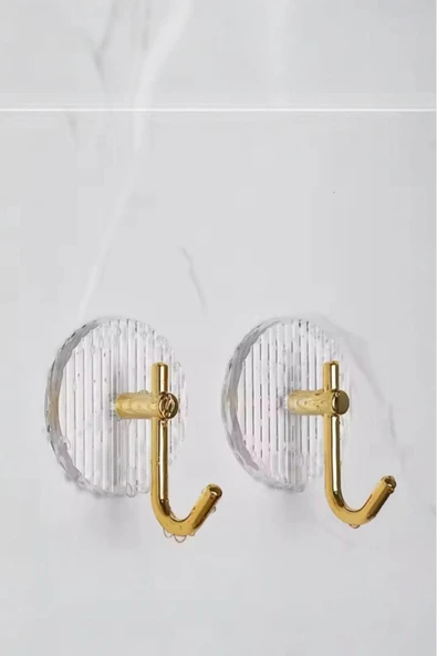 Akkoyunlu home Modern Askı Şeffaf Akrilik Bakır Duvar Montaj Kancası ve Askı Gold Askı - 6